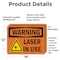 Signmission Radiation & Laser Sign, 12 in H x 18 in W, Vinyl Decal, Rectangle OS-2PACK-WS-D-1218-L-12662 - alternate 3